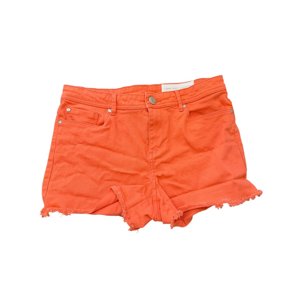 New York Laundry Denim Orange Frayed Hem Cut Off Shorts Womens Size‎ 11